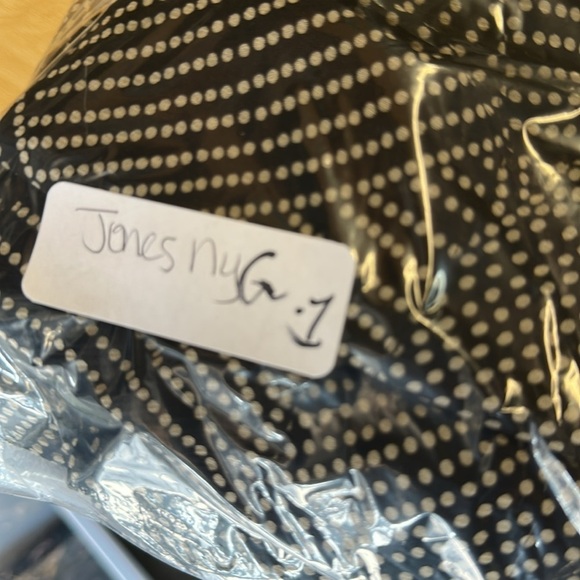 JONES NEW YORK Vintage woman black geometric silk lined classic midi skirt 16W - Picture 9 of 9